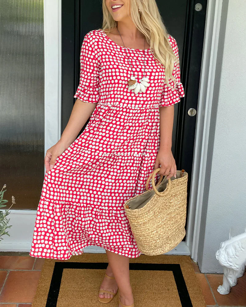 Heidi-Mode | Midikleid mit Rundhalsausschnitt und Polka-Dot-Print - Image 14