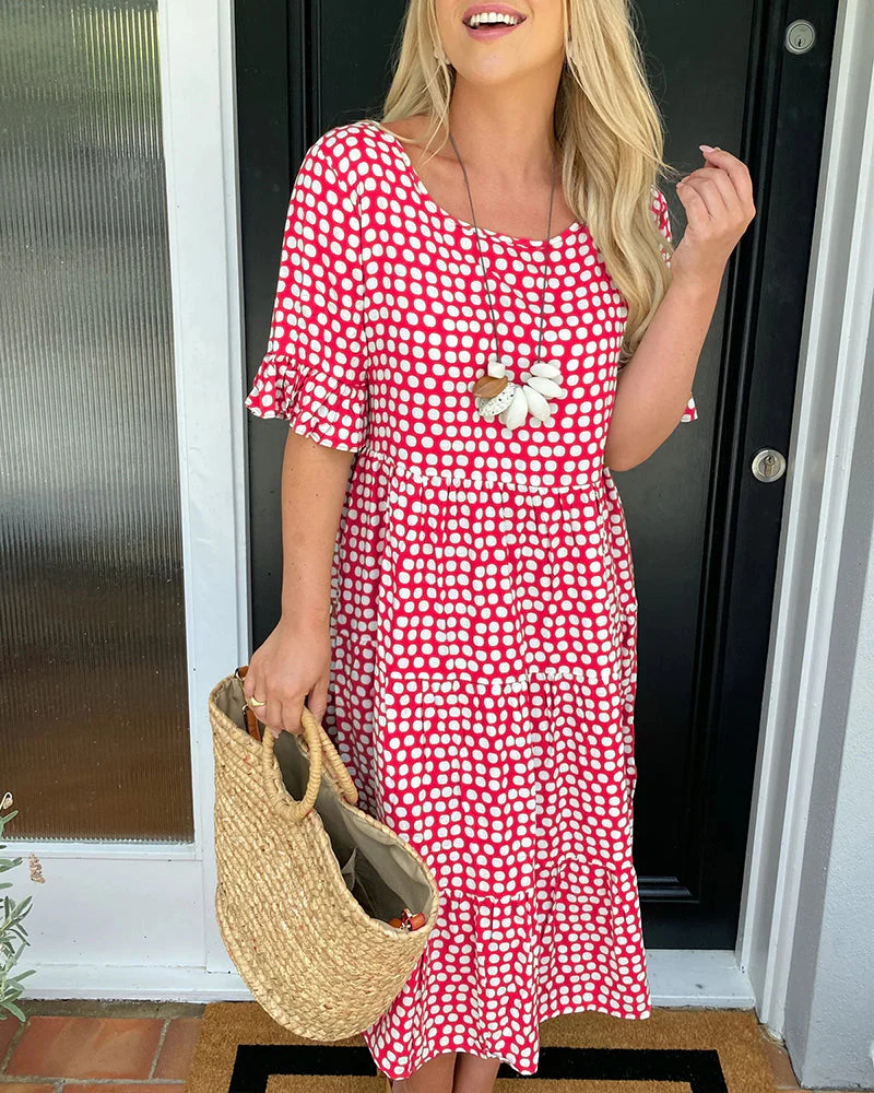 Heidi-Mode | Midikleid mit Rundhalsausschnitt und Polka-Dot-Print - Image 16
