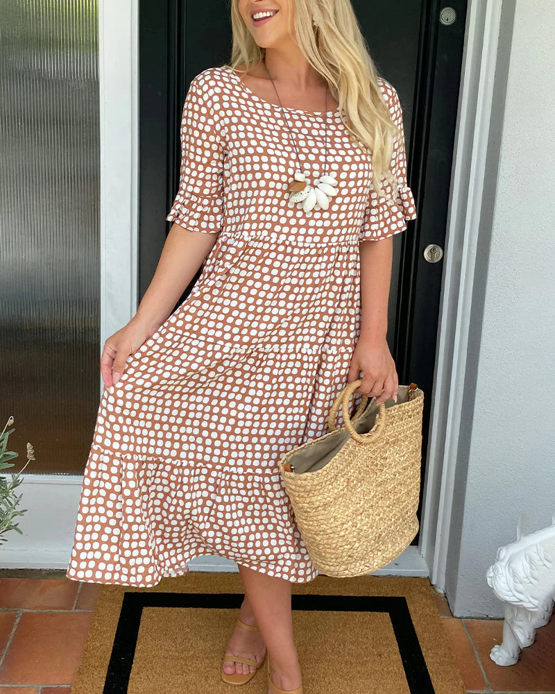 Heidi-Mode | Midikleid mit Rundhalsausschnitt und Polka-Dot-Print - Image 2