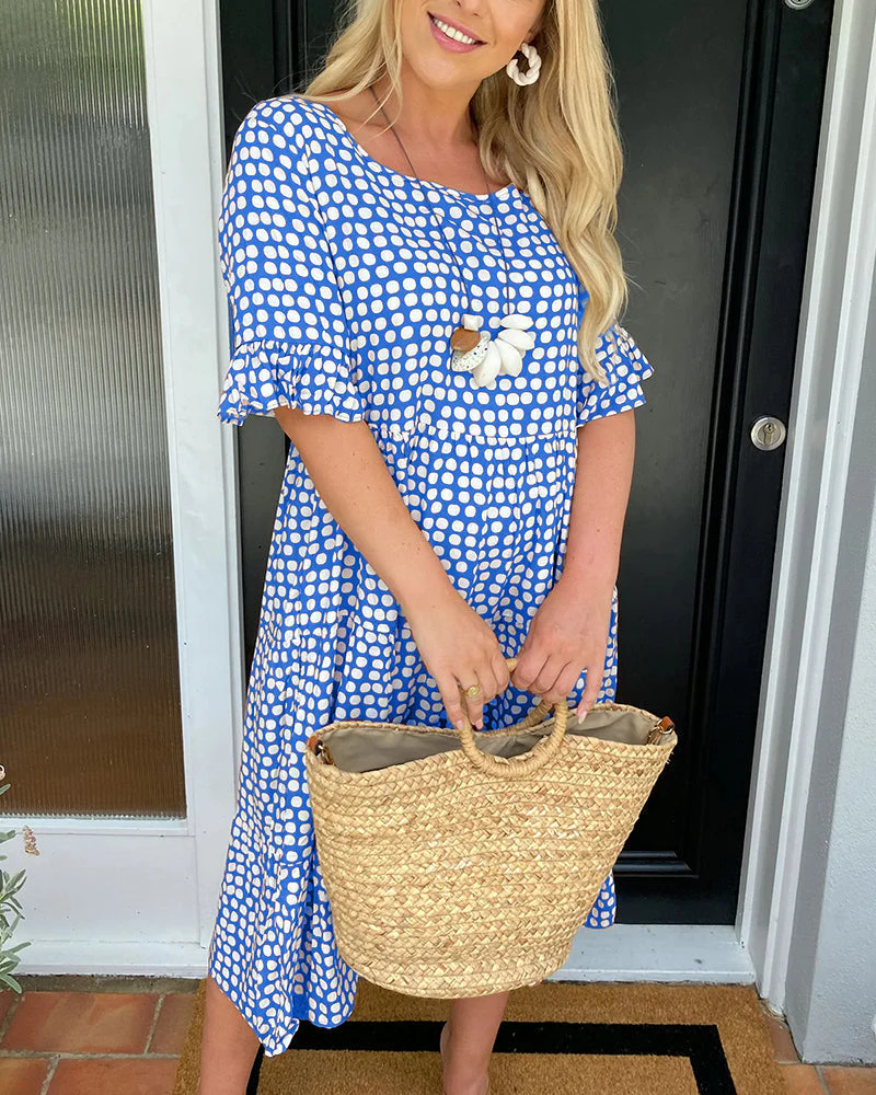 Heidi-Mode | Midikleid mit Rundhalsausschnitt und Polka-Dot-Print - Image 7
