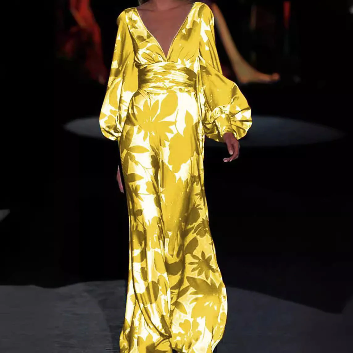 Leichtes Sommerkleid mit Blumenmuster und V-Ausschnitt für Den Alltag Heidi-Mode - Image 12