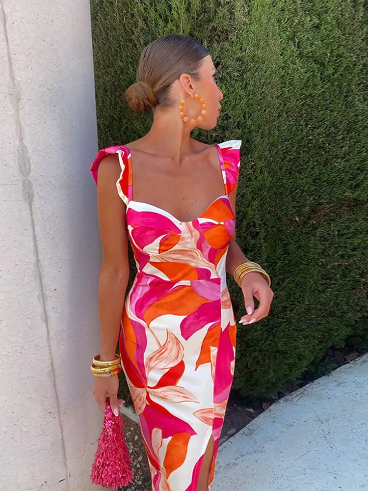 Leichtes Sommerkleid mit Blumenmuster und V-Ausschnitt für Den Alltag Heidi-Mode - Image 9