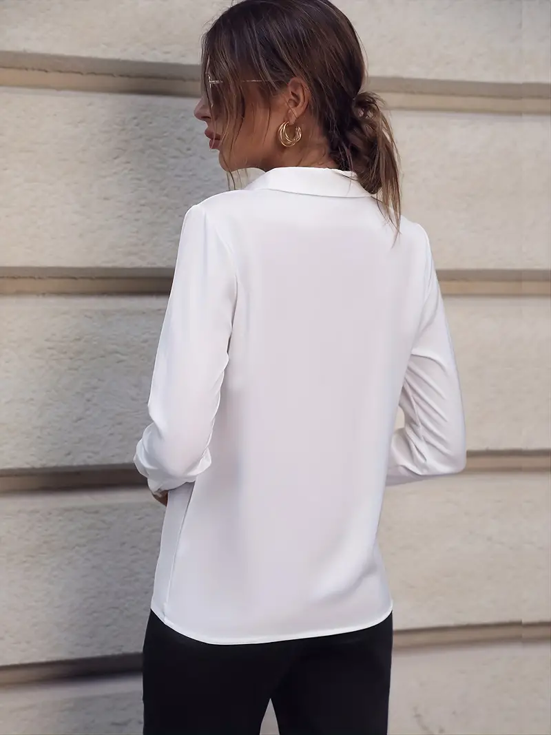 Heidi-Mode | mit Kragen Elegant Langarm Formelle Hemden Arbeitsblusen für Frauen - Image 2