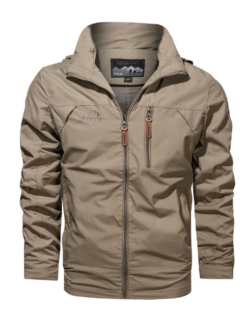 Heidi-Mode | Herren wasserdichte Kapuzenjacke - Voller Reißverschluss mit Reißverschlusstaschen - Image 4