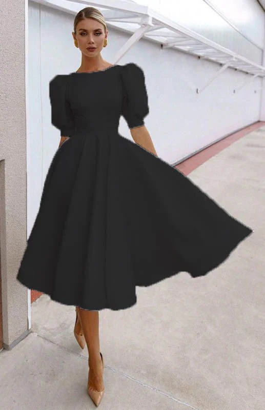 Heidi-Mode | Fashion Solid Color Slim Fit Sexy Big Swing Dress - Image 18