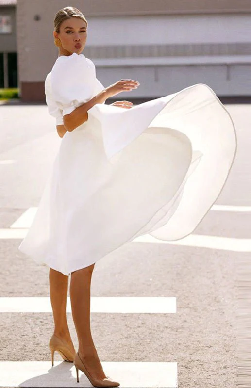 Heidi-Mode | Fashion Solid Color Slim Fit Sexy Big Swing Dress - Image 20
