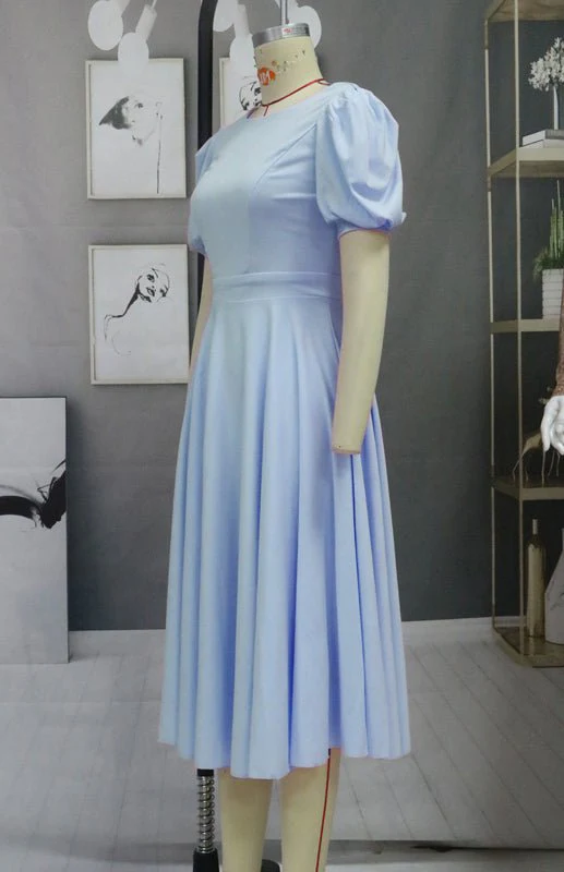 Heidi-Mode | Fashion Solid Color Slim Fit Sexy Big Swing Dress - Image 5