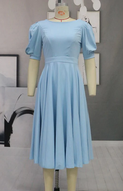 Heidi-Mode | Fashion Solid Color Slim Fit Sexy Big Swing Dress - Image 6