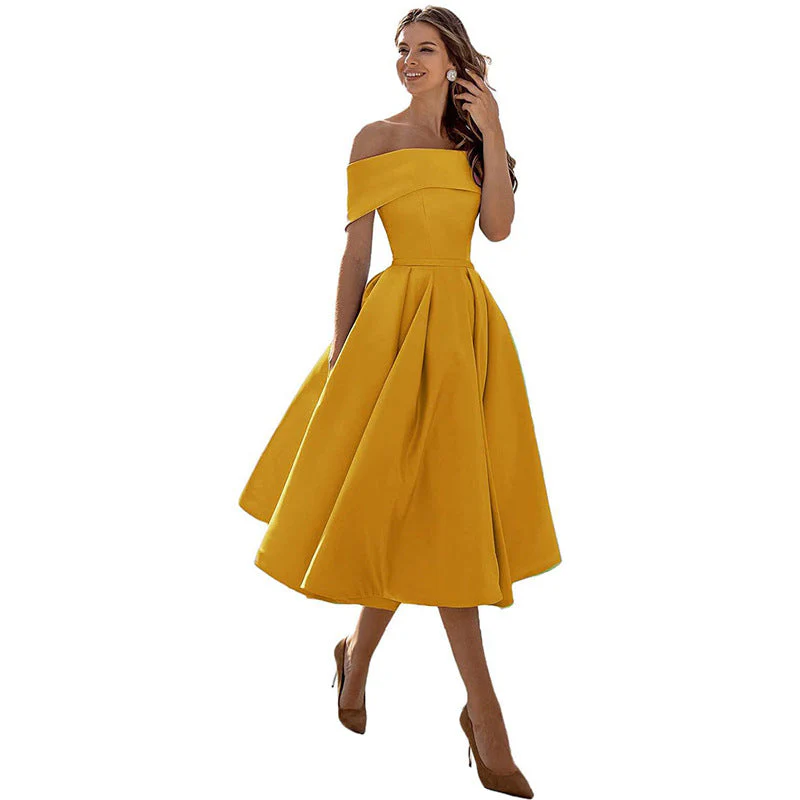 Heidi-Mode | Legere Mode Satin Cocktailkleid Ohne Träger - Image 17