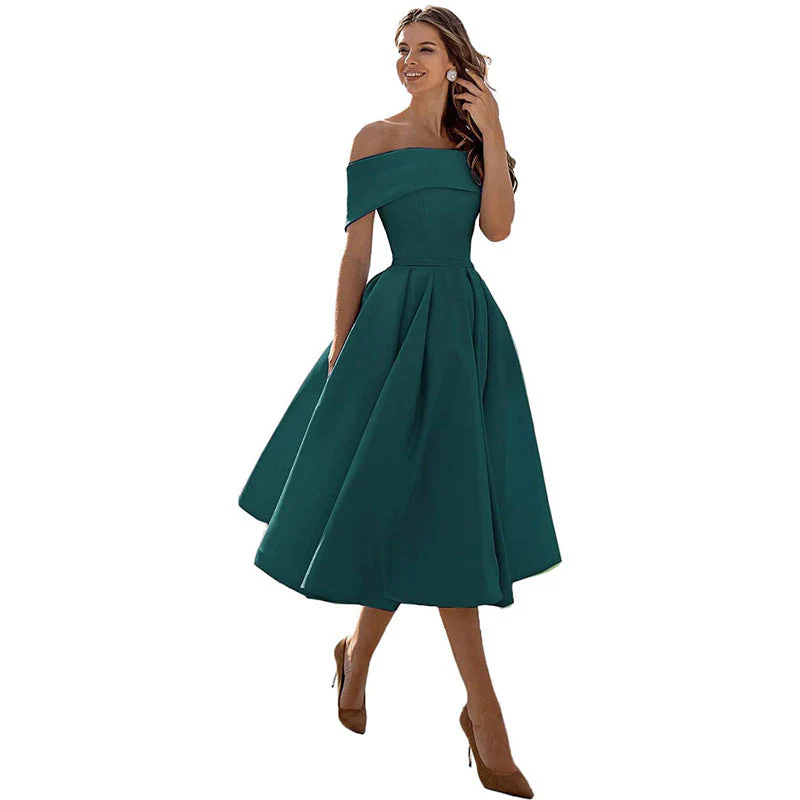 Heidi-Mode | Legere Mode Satin Cocktailkleid Ohne Träger - Image 2