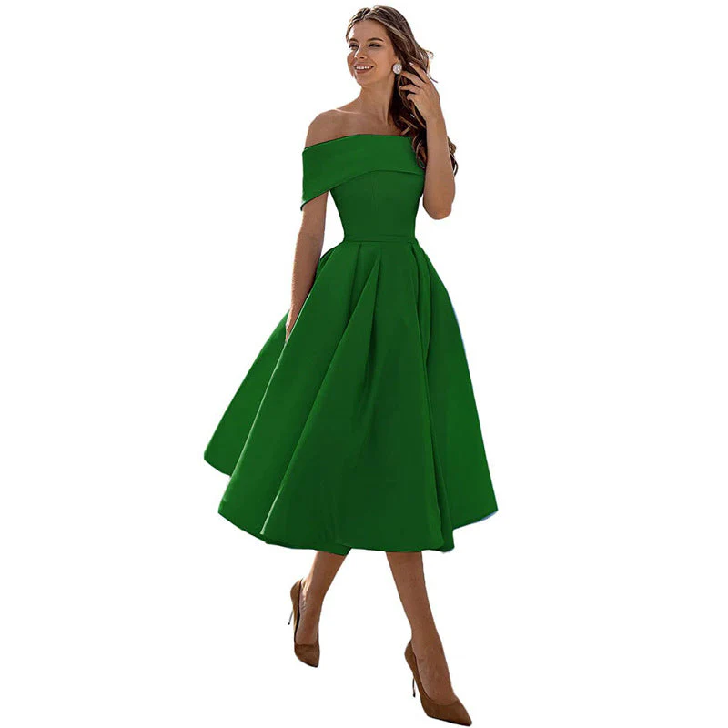 Heidi-Mode | Legere Mode Satin Cocktailkleid Ohne Träger - Image 3