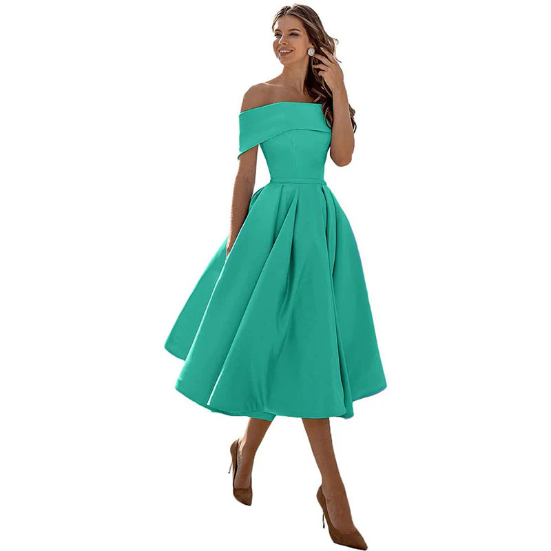 Heidi-Mode | Legere Mode Satin Cocktailkleid Ohne Träger - Image 6