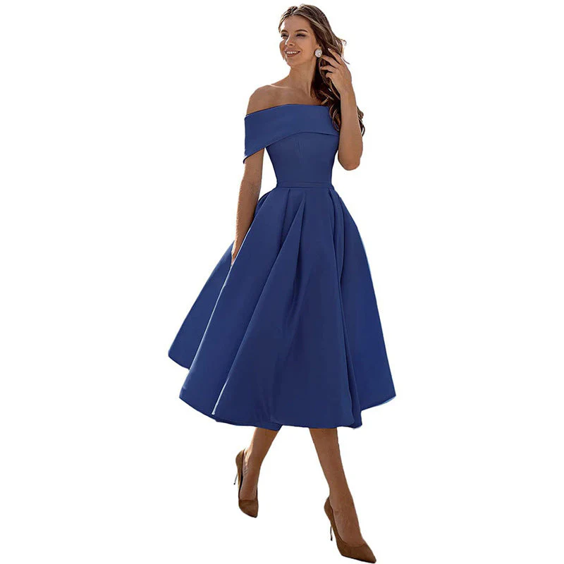 Heidi-Mode | Legere Mode Satin Cocktailkleid Ohne Träger - Image 9