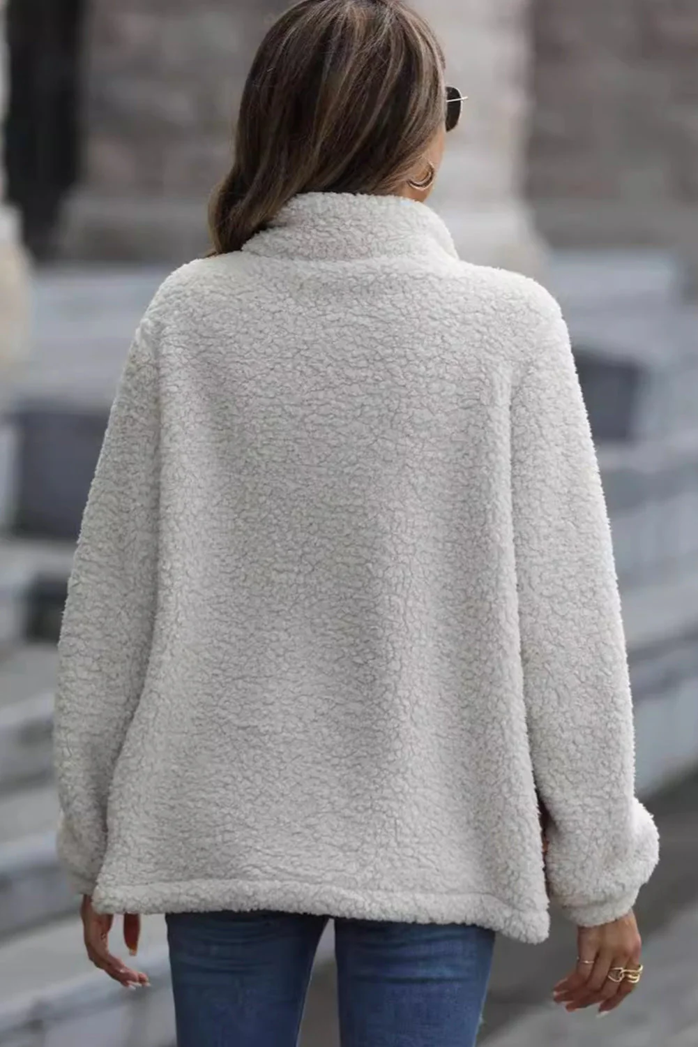 Heidi-Mode | Modischer Sherpa|Mantel mit Printtasche