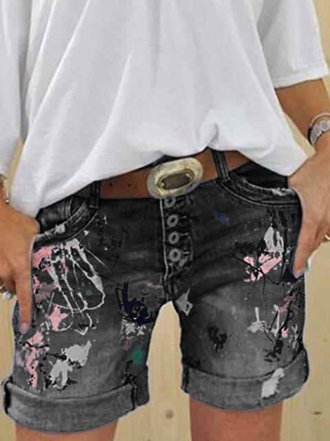 Heidi-Mode | Multi Knopf-Druck Denimshorts - Image 3