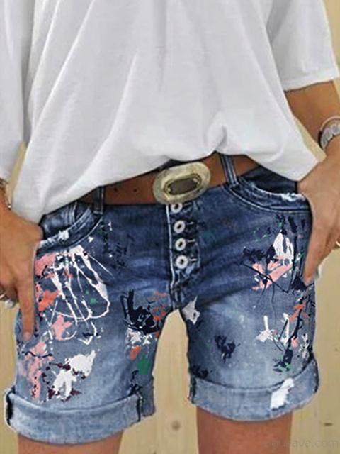 Heidi-Mode | Multi Knopf-Druck Denimshorts - Image 4