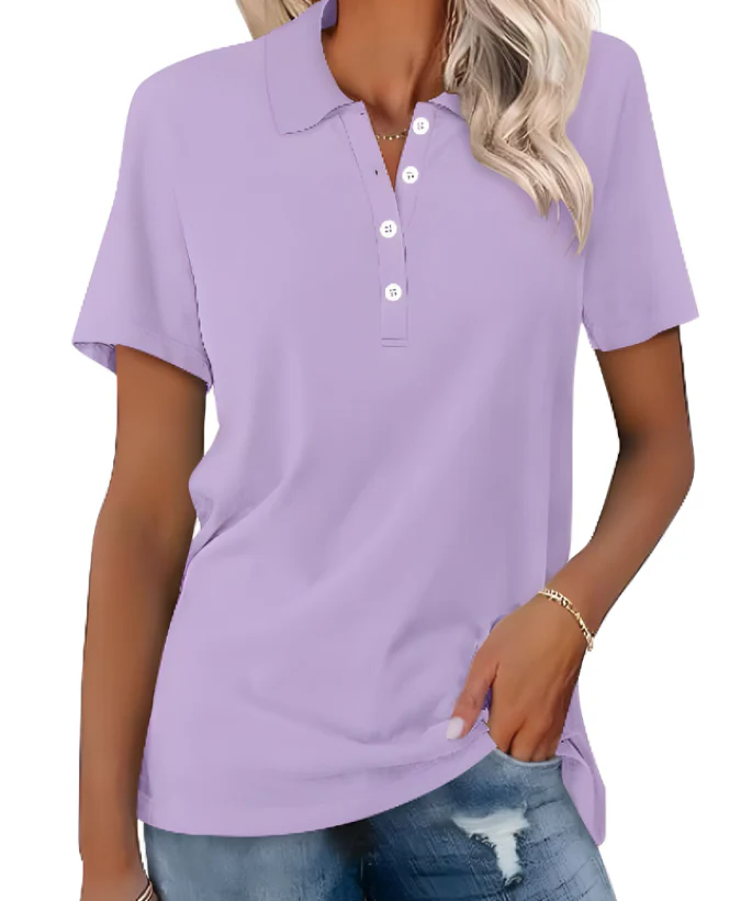 Heidi-Mode | Nachhaltiges Poloshirt Damen Polo Shirt mit Kragen und Knopfverschluss - Image 5