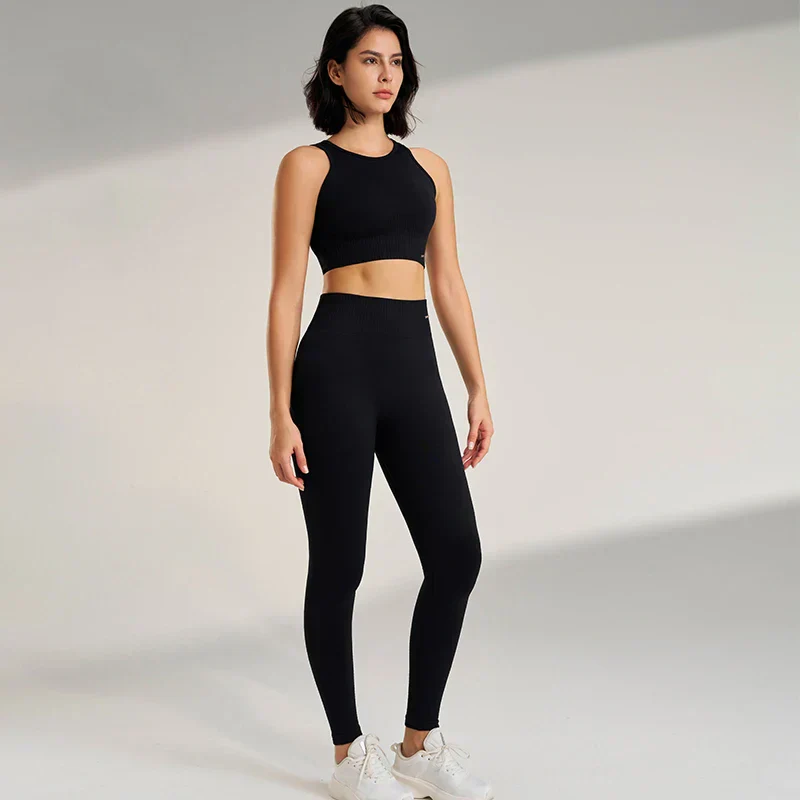Heidi-Mode | Nahtloses Yoga-Satz- Hoch-Taillierte Leggings & Top Zweiteiliges Fitness-Outfit - Image 11