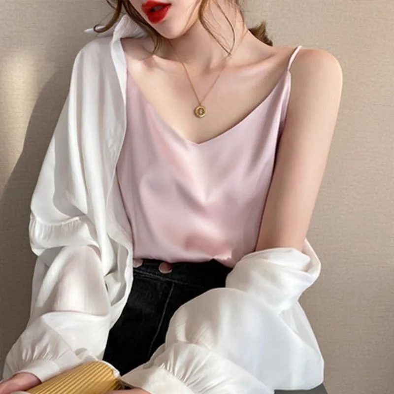 Heidi-Mode | Neck Satin Crop Top Damen - Image 2