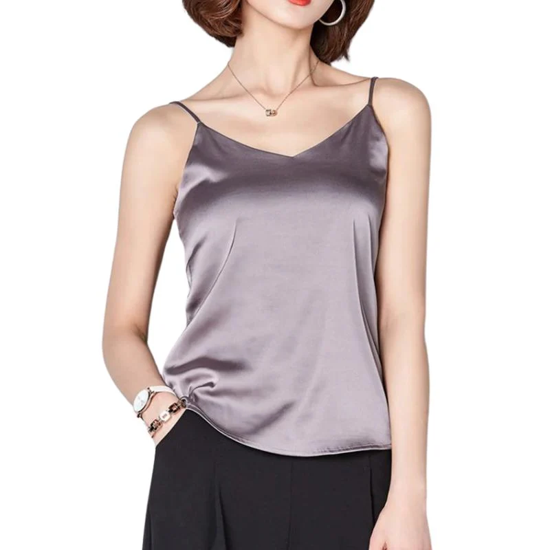 Heidi-Mode | Neck Satin Crop Top Damen - Image 3