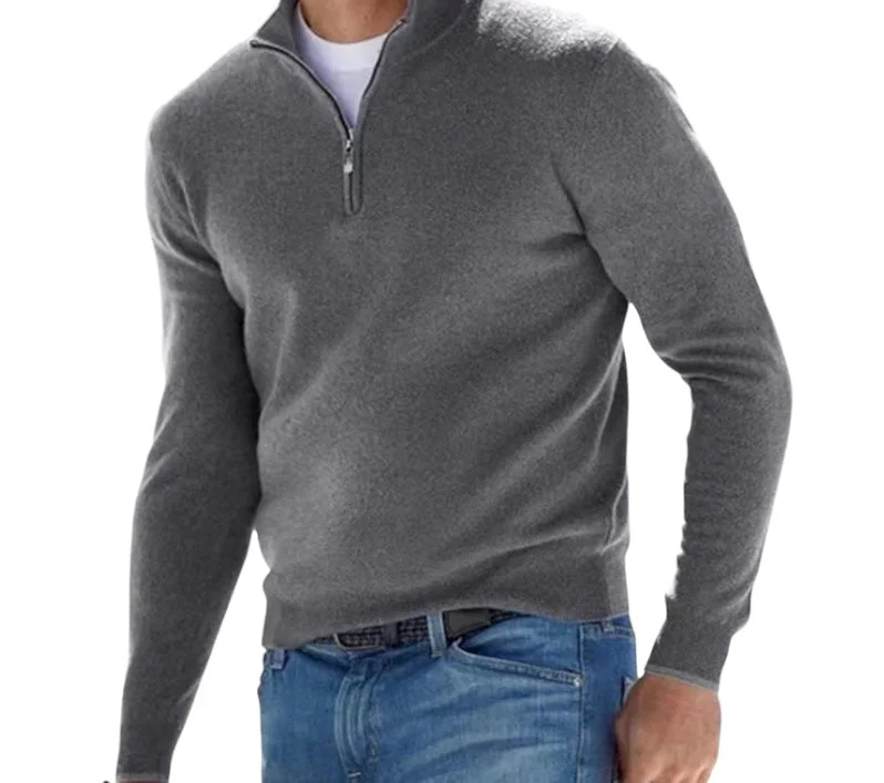 Heidi-Mode | Ordentlicher Half Zip Pullover für Herren