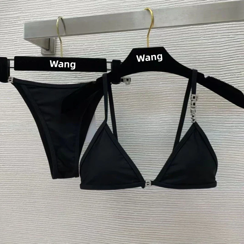 Heidi-Mode | Neuer Rhinestone Buchstaben Wang Strand Bikini Luxus Markendesigner Y2K Mode Sexy Frauen Strand Bikini Duo Set - Image 5