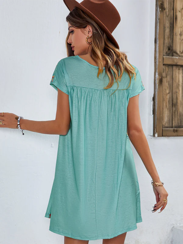 Heidi-Mode | Neues Lässiges Urlaubs Lockeres Kurzes Kleid - Image 8