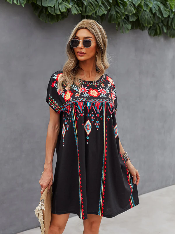 Heidi-Mode | Neues Lässiges Urlaubs Lockeres Kurzes Kleid - Image 9