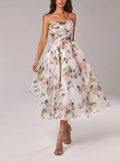 Heidi-Mode | Asymmetrisches Kleid mit Bedrucktem Gürtel - Image 3