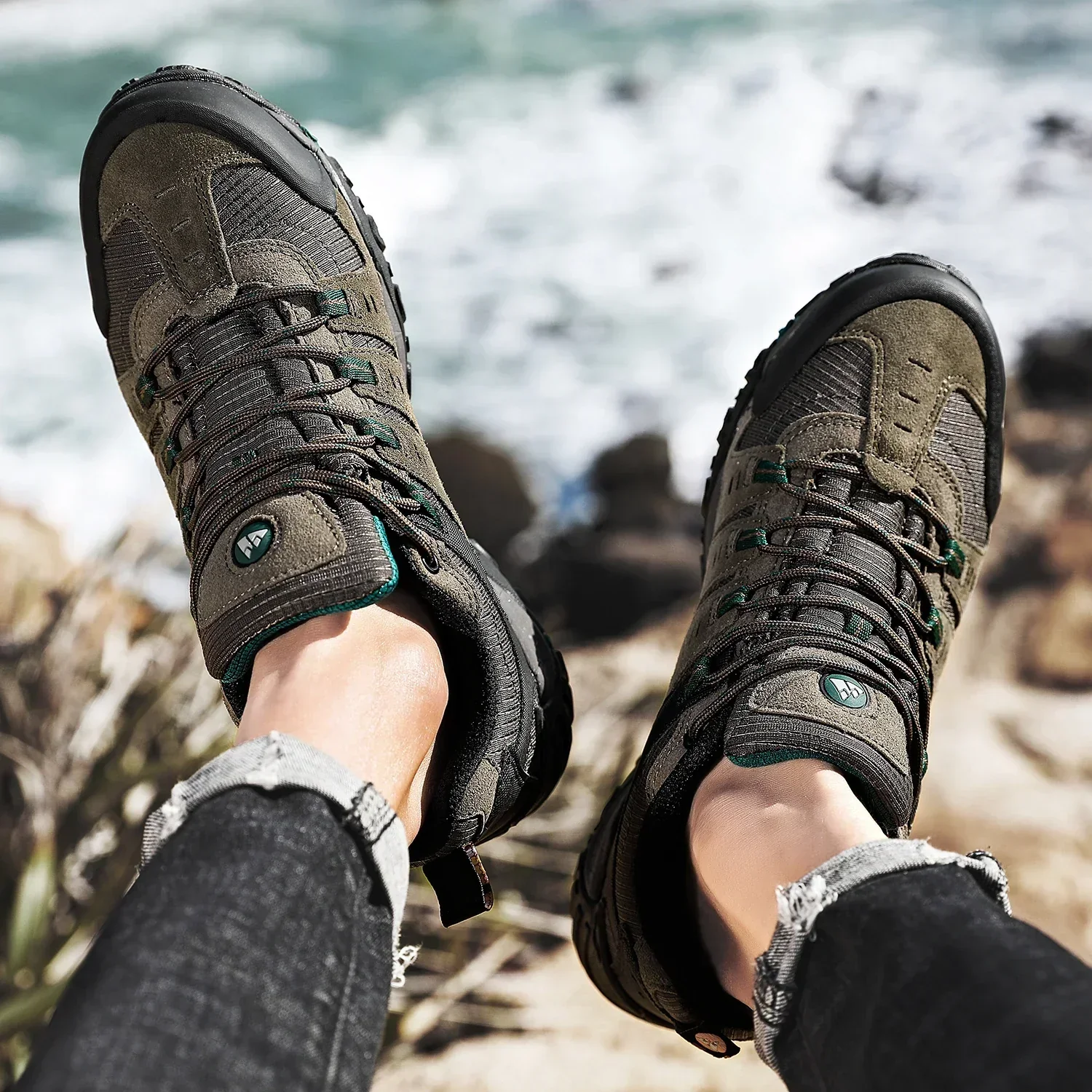 Heidi-Mode | Niedrig Wasserabweisende Wanderschuhe mit Robuster Sohle für Herren - Image 2