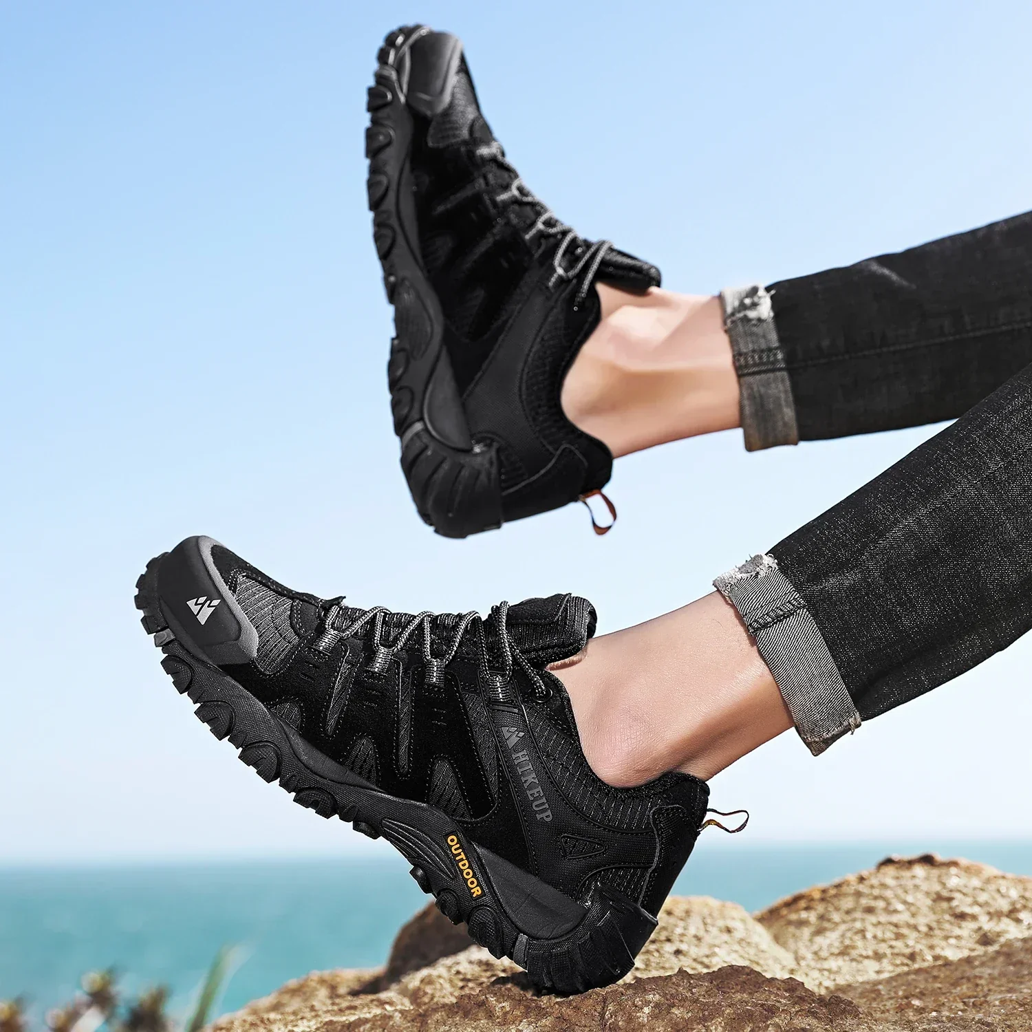 Heidi-Mode | Niedrig Wasserabweisende Wanderschuhe mit Robuster Sohle für Herren - Image 21