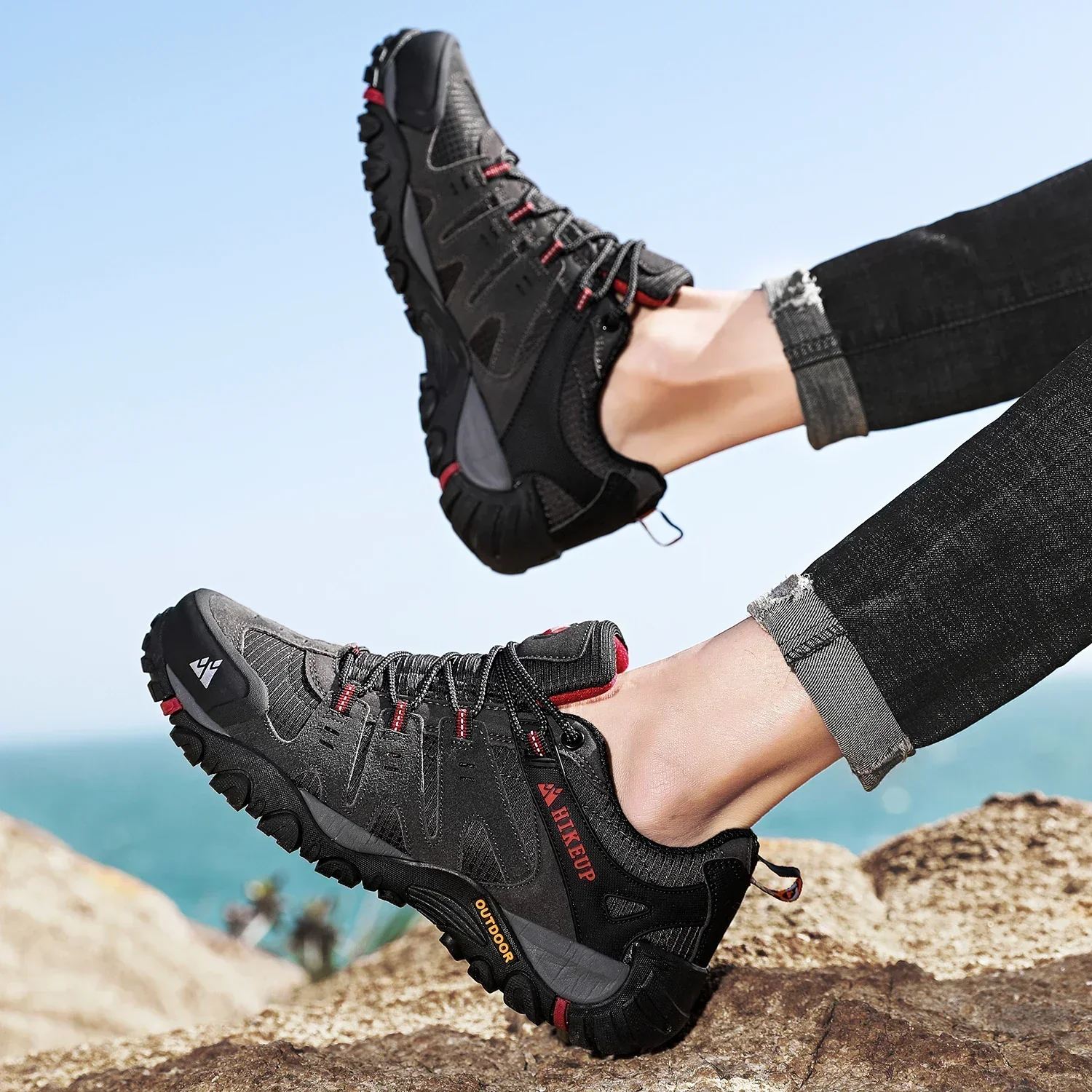 Heidi-Mode | Niedrig Wasserabweisende Wanderschuhe mit Robuster Sohle für Herren - Image 7
