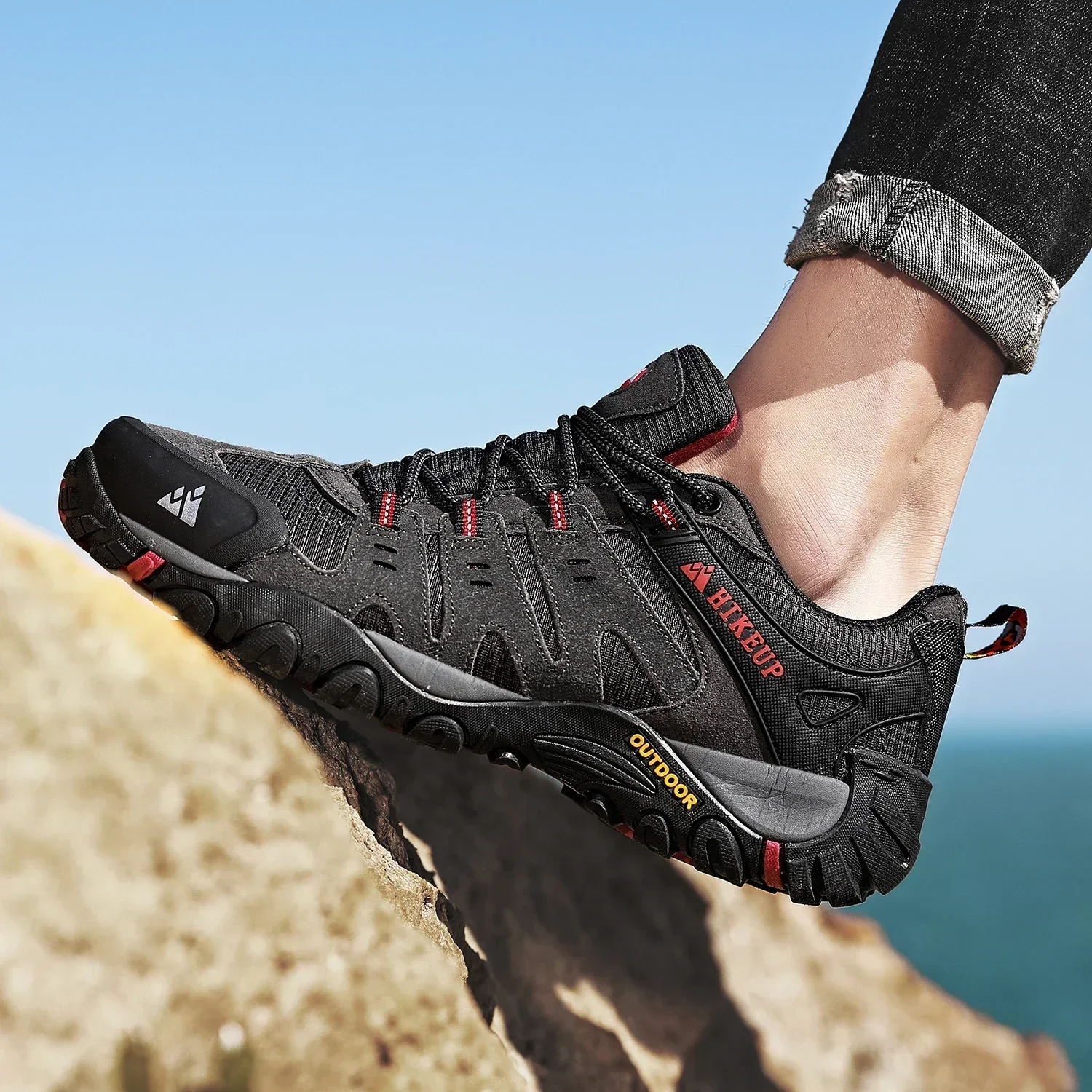 Heidi-Mode | Niedrig Wasserabweisende Wanderschuhe mit Robuster Sohle für Herren - Image 9