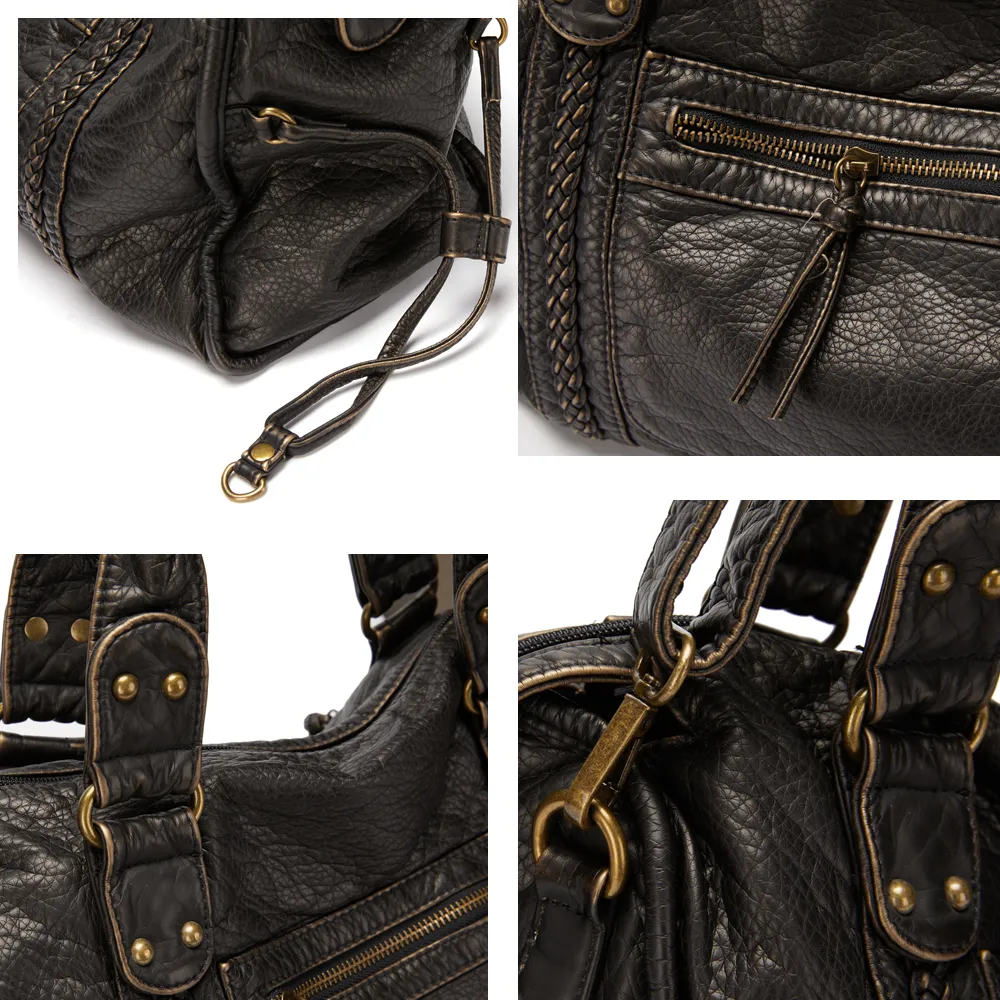 Heidi-Mode | Luxus Schwarze Lederhandtasche - Image 4