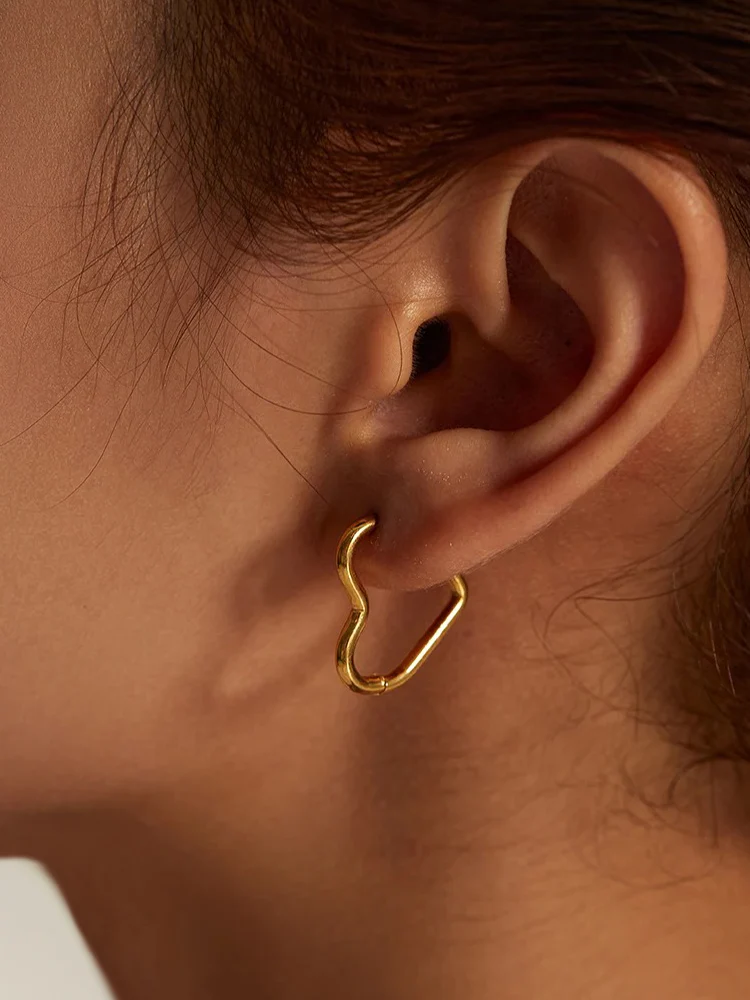 Heidi-Mode | Ohrringe Gold In Herzform Aus Hochwertiger Qualität