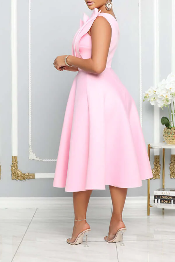 Heidi-Mode | One Shoulder Midi Kleid Elegante A-Linie Passform Skulpturierte Details Festliche Kleidung - Image 4
