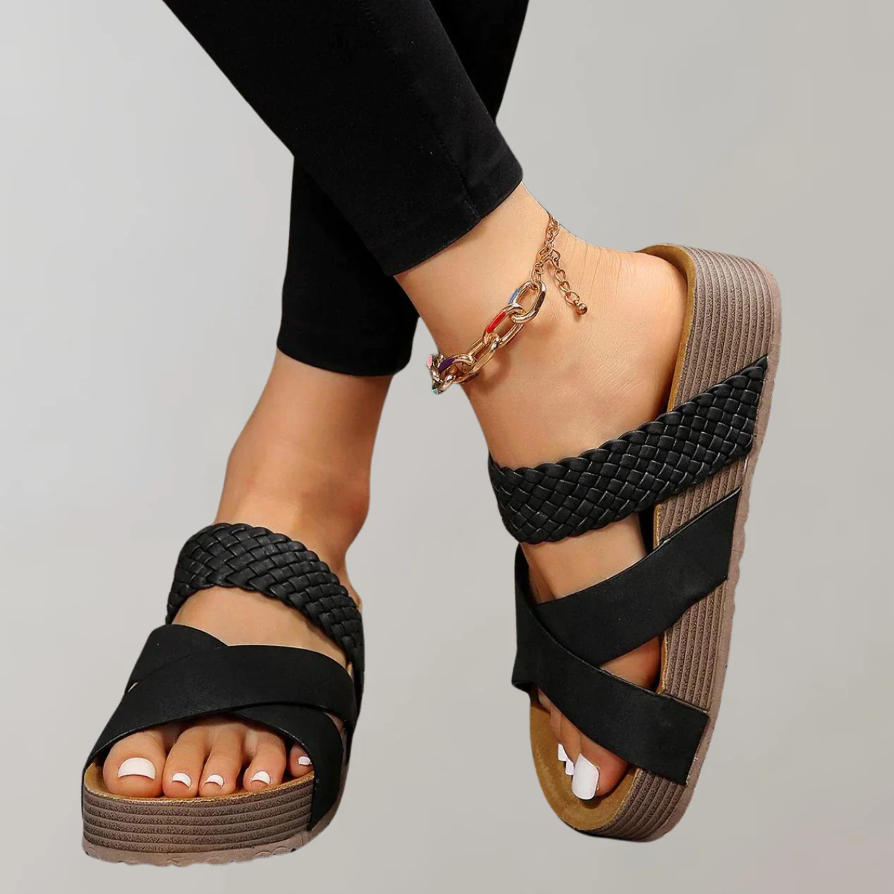 Heidi-Mode | Orthopädische Plateau Sandalen Damen Bequem Sommerschuhe Damen mit 3 Riemen für Mehr Komfort - Image 2