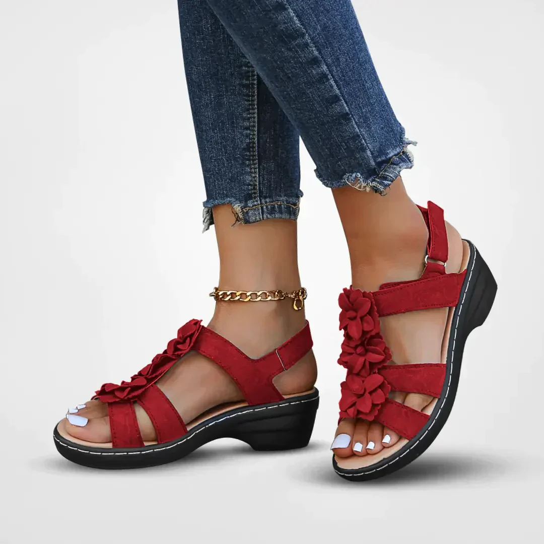 Heidi-Mode | Orthopädische Sandalen mit Blumenmuster für Damen - Image 2