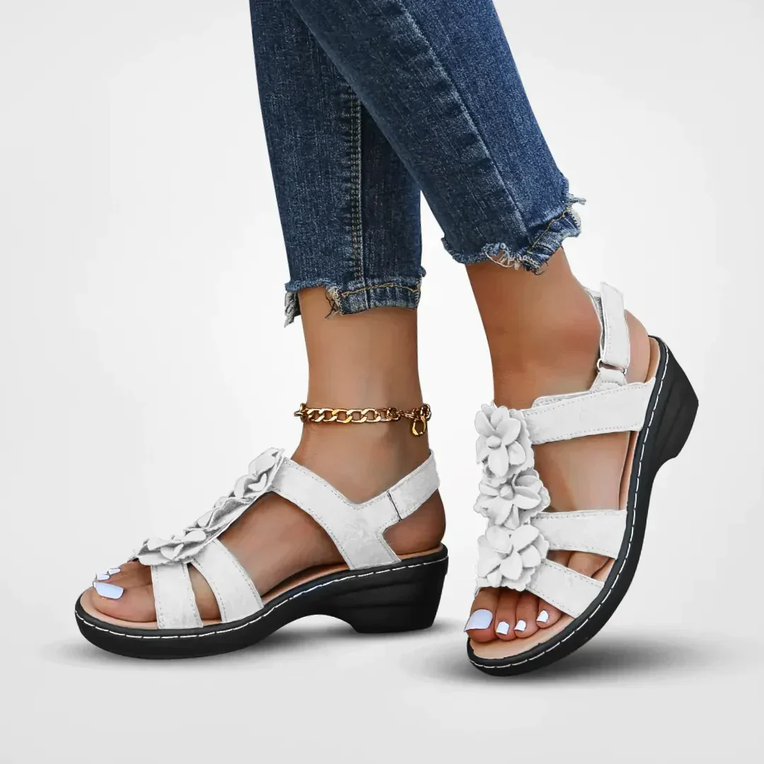 Heidi-Mode | Orthopädische Sandalen mit Blumenmuster für Damen - Image 5