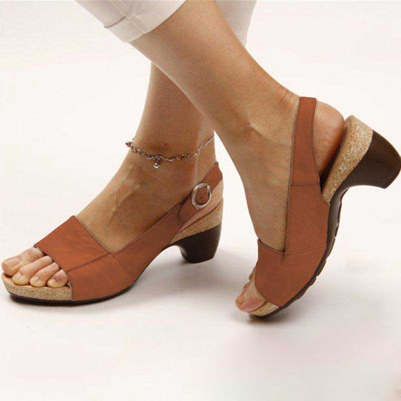 Heidi-Mode | Orthopädische Sandalen mit Keilabsatz für Damen