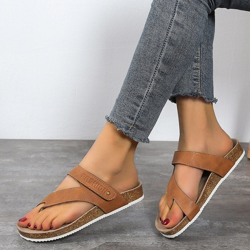 Heidi-Mode | Orthopädische Sandalen mit Offener Zehenpartie und Korksohle
