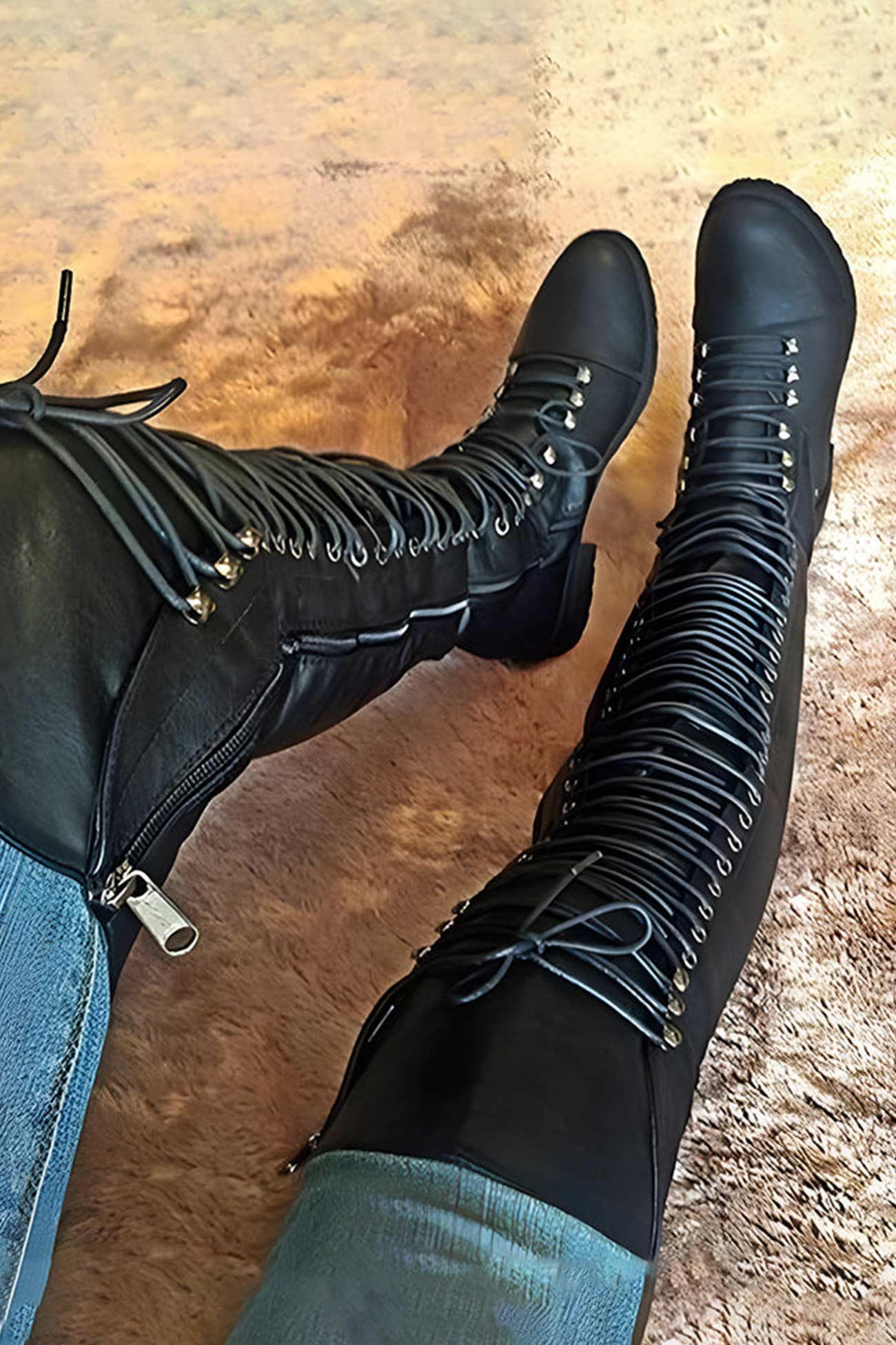 Heidi-Mode | Over-The-Knee Stiefel mit Schnürsenkeln - Image 15