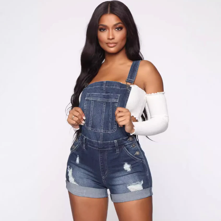 Heidi-Mode | Overall Zerrissene Denim Shorts - Image 6