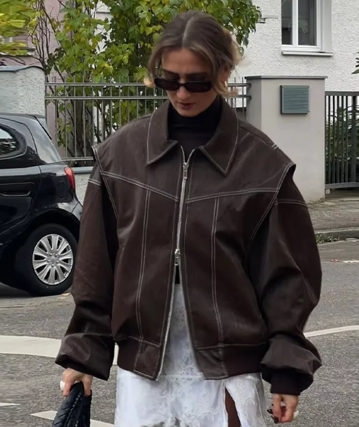 Heidi-Mode | Oversized Bomberjacke Stilvoll und Wärmeresistent Perfekt für Herbst und Winter - Image 16