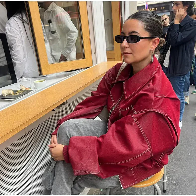 Heidi-Mode | Oversized Bomberjacke Stilvoll und Wärmeresistent Perfekt für Herbst und Winter - Image 6