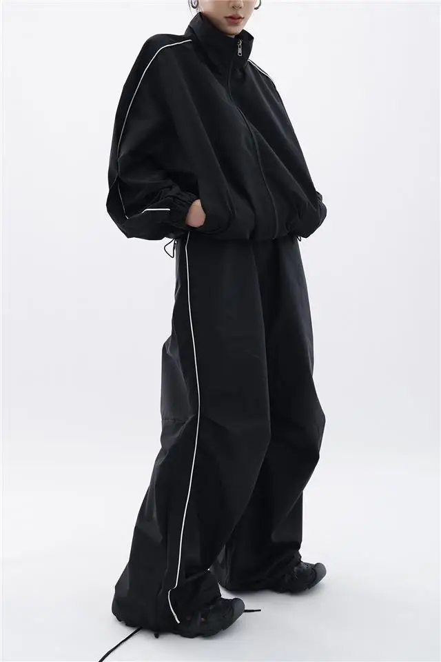 Heidi-Mode | Oversized Sportlich Schwarz Trainingsanzug - Image 7