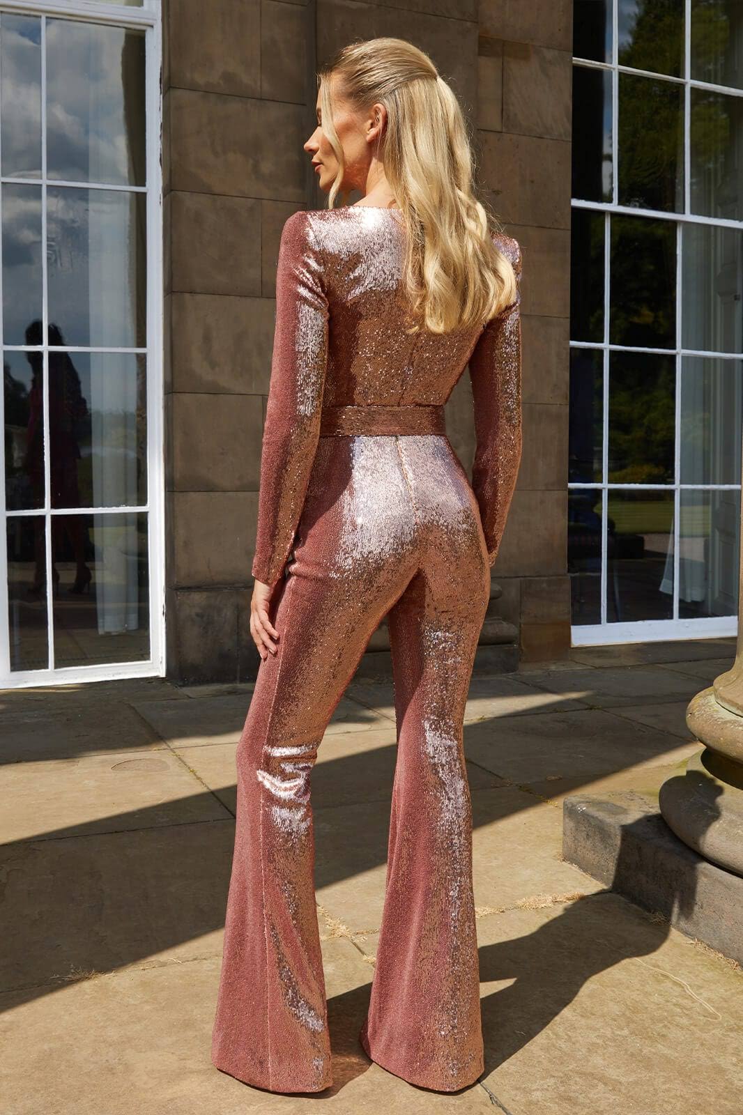 Heidi-Mode | Pailletten Langarm Jumpsuit - Image 3