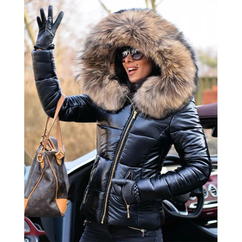 Heidi-Mode | Stylische Jacke mit Kunstfellfutter, Kapuze und Kragen