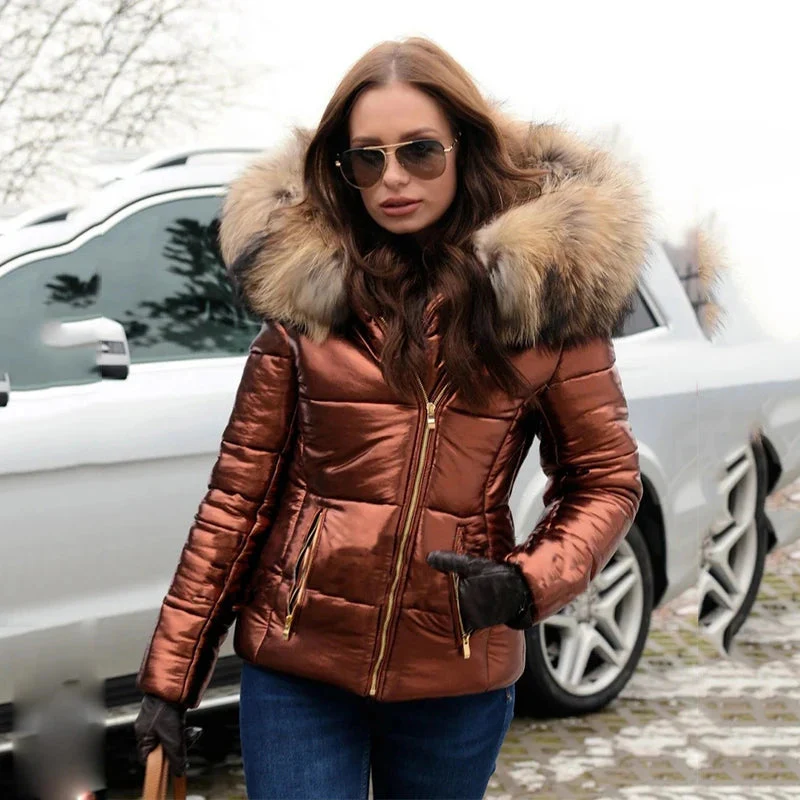 Heidi-Mode | Stylische Jacke mit Kunstfellfutter, Kapuze und Kragen - Image 3