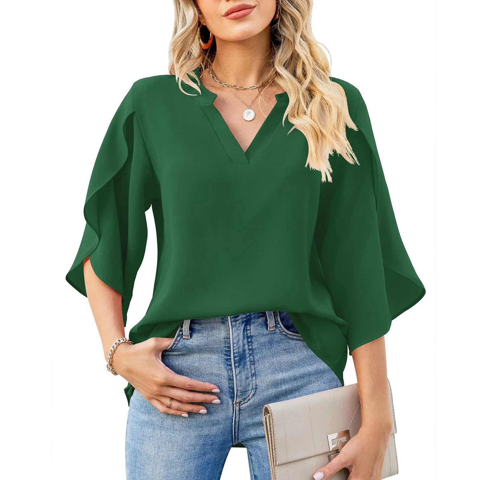 Heidi-Mode | Petal Sleeve Chiffon Shirt - Image 6